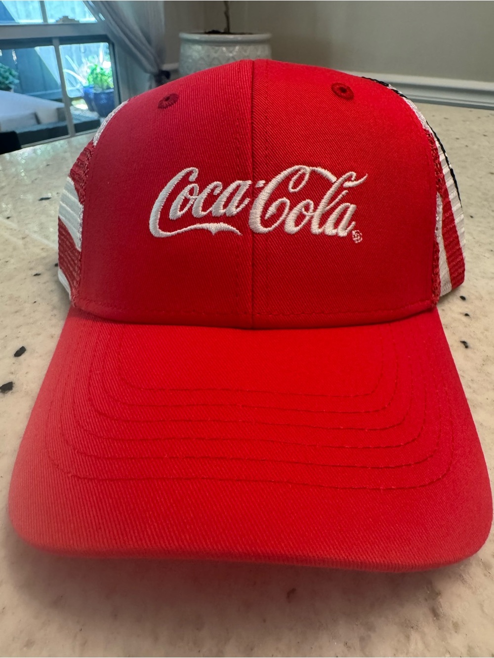 Coca Cola Red and White USA flag Mesh Logo Baseball Cap Unisex